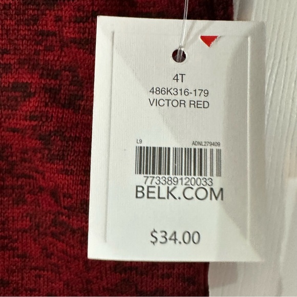 NWT Crown & Ivy kids Boys red heathered 3/4 zip jacket Size 4t - Picture 2 of 4